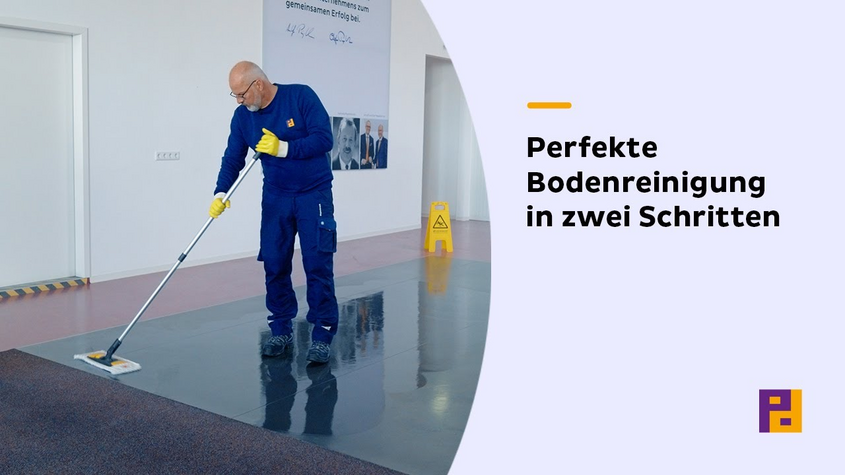 Bodenreinigung in zwei Schritten